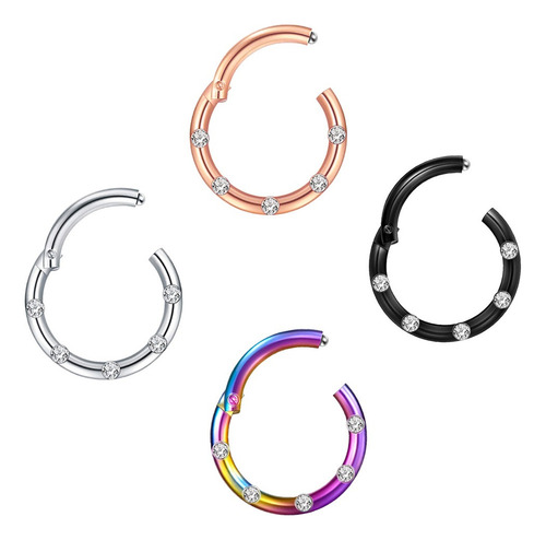 16g Anillo De Nariz De Acero Septum Clicker Helix Pendientes