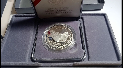 Moeda 1991 Prata 1 Dollar Monte Rushmore (Usado)