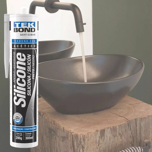 Kit 2 Unidades Silicona Acética Negra Tek Bond 280g