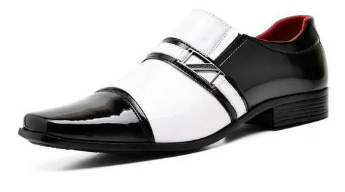 Sapato social masculino hotsell branco e preto