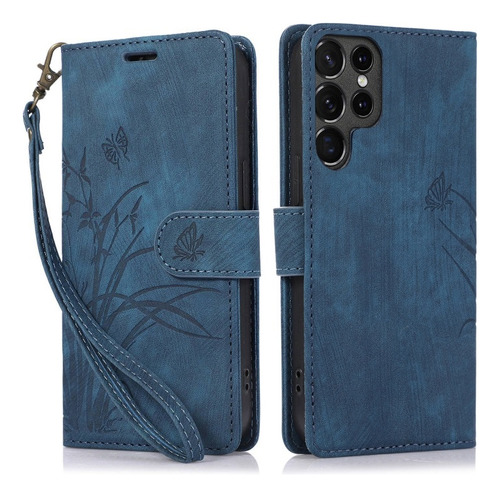 Funda De Teléfono Mariposa Orquídea Para Samsung, Con Cordón