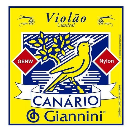 Imagem 1 de 1 de Jogo De Corda Violão Canário - Giannini - Nylon S/bolinha