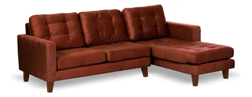 Sofa Chaiselong Derecho Napoles Tela Velvet - Latam Home