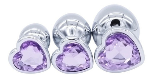 Plug Anal Joya Dilatador Metal Inexpulsable Set X3 Tamaños