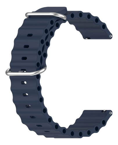 Pulseira Oceano Compatível Smartwatch Garmin Venu 3s 41mm Cor Azul-escuro