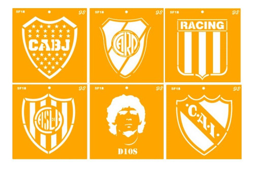 Kit Stencil 20x20cm Matezz Futbol Pared Muebles Deco