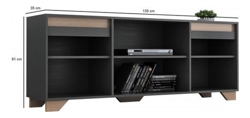 Conjunto Sala De Estar Rack 2 Portas Com Painel Para Tv Até