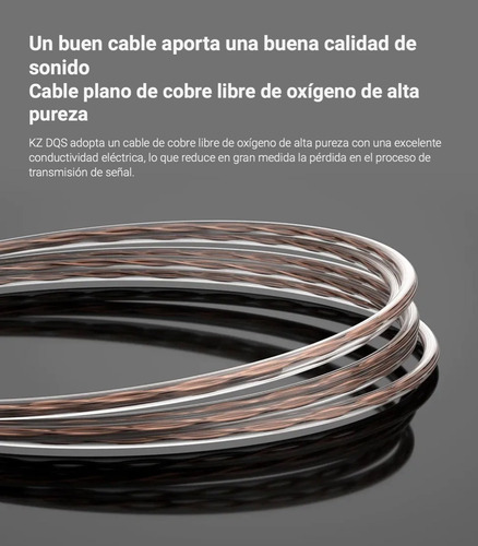 Imagen 9 de 10 de Auriculares In Ear Kz Dqs 1dd Cable Ofc Con Microfono