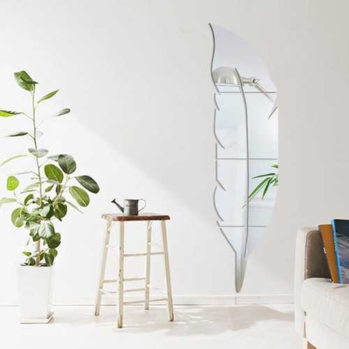 Ch Adhesivos De Pared Con Espejo Acrílico En Forma De Pluma