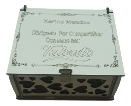 Caixa Homenagem Professores Marrom 14x12x6,5 Mdf - 1 Unidade