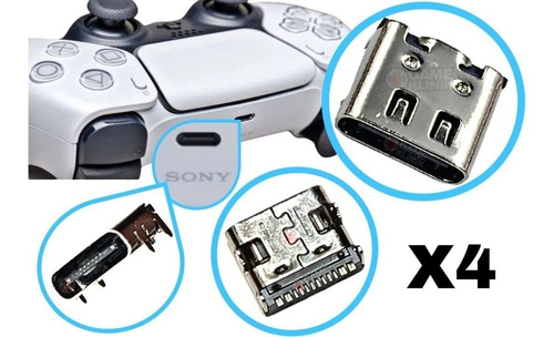 4x Centro De Carga Entrada C Para Control Ps5 Dualsense