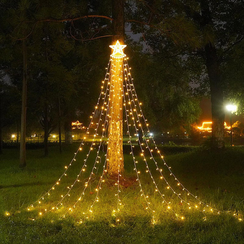 Luces De Cadena De Estrellas Con Lámpara De Estaca De