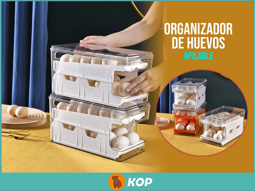 Huevera Contenedor Dispenser Huevo Para 24 Huevos Heladera Organizador Diseño Blanco - Ideal Para La Cocina