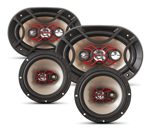 Alto Falante Bravox Facil 6 + Triaxial Quadriaxial 6x9 Kit