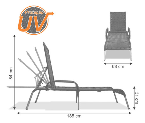 Kit 3 Espreguiçadeiras/cadeira Madrid Com 2 Mesas P/ Piscina Cor Argila
