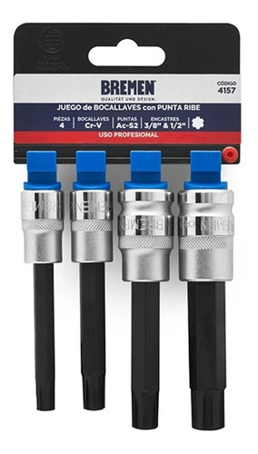 Set Llaves Tubo Punta Ribe 4pz M8 M10 M12 M14 Bremen 4157