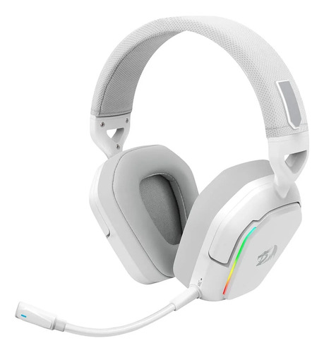 Headset Gamer Redragon Mira Branco Rgb Bluetooth 2.4ghz P3