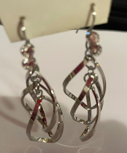 Aros Plateados Hermosos Nuevos