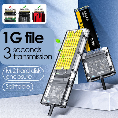 Imagen 7 de 7 de M.2 Adaptador Transpa Ssd A Tipo-c Para Pcie Ngff Sata M / B