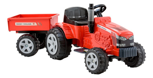 Tractor Electrico Bateria 6v Massey Fergusson Remolque Color Rojo