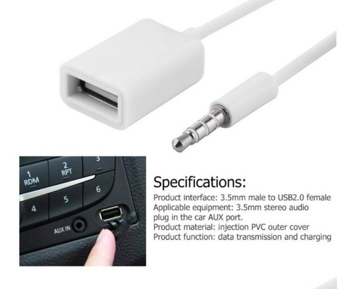 Imagen 3 de 4 de Cable Otg Aux 3,5 A Usb Hembra