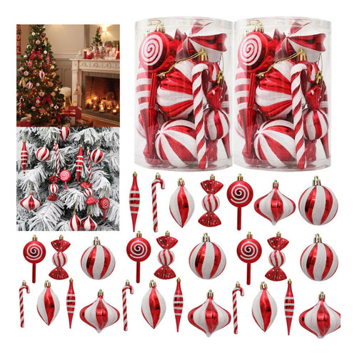 Juego De 28 Esferas Mixtas En Forma De Caramelo Para Decorac