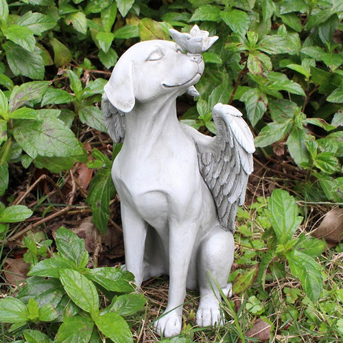 Escultura Decorativa De Cachorro Para Ambientes Internos E