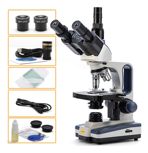 Microscopio Compuesto Swift Sw350t Trinocular 40x-2500x Con