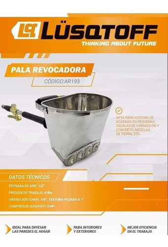 Pala Revocadora Neumática De Pared Revoques Lusqtoff Ar193