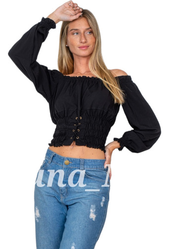 Remera Paisana Estilo Corset Mujer Moda