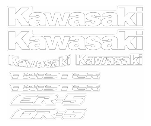 Adesivo Kawasaki Er-5n Twister Tanque Emblema Kit Er596a