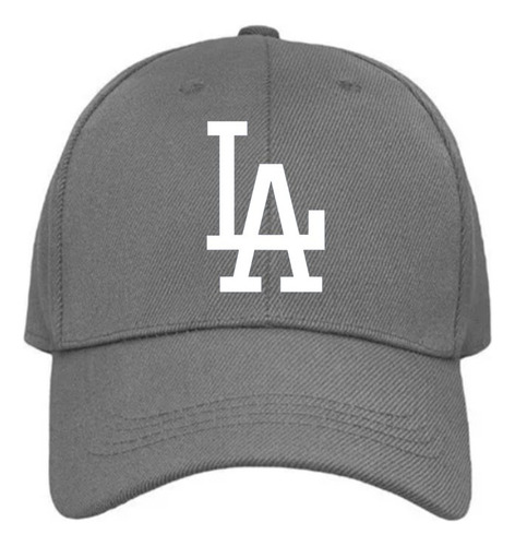 Gorra Gris Los Angeles Dodgers Acrilico Beisbol Ajustable