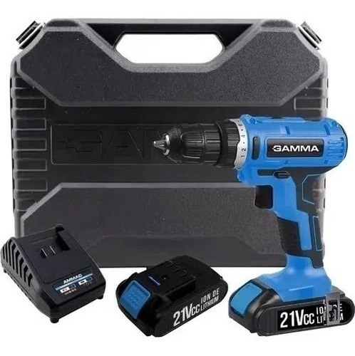 Imagen 3 de 3 de Taladro Atornillador Gamma 21 Vcc G12103ar Bateria Ion Litio Frecuencia 30 Color Celeste