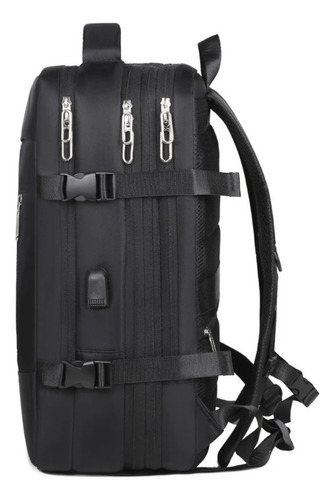 Mochila Executiva Expansível Viagem Impermeável Faculdade Cor Preto Desenho Do Tecido Liso