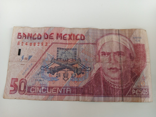 Billete 50 Pesos Circulado Morelos De Papel 1999 De Colecci 