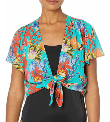 Blusa Nueva Desigual M Amaranta Turquesa