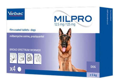 Desparasitante Milpro Perros (más De 5 Kg) 4un.