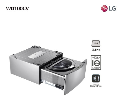 Lavarropas Twinwash Mini LG 3,5kg Wd100cv - Garantía Oficial