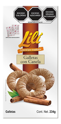 2 Pzs Lili Galletas Roscas Con Canela 234gr