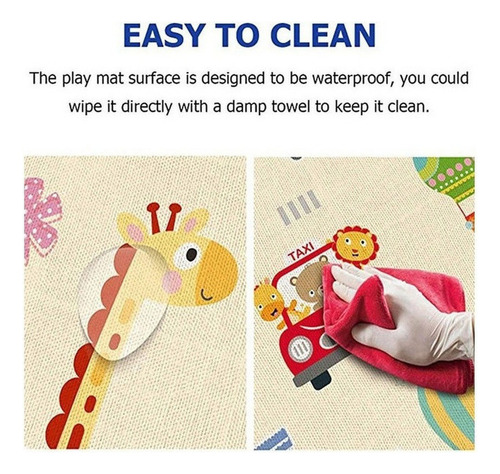 Baby Play Mat Colchoneta Plegable Para Gatear Bebé Reversi