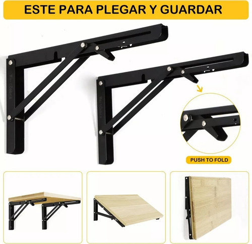 Par De Mensula Abatible Para Repisa Soporte Plegable 40cm