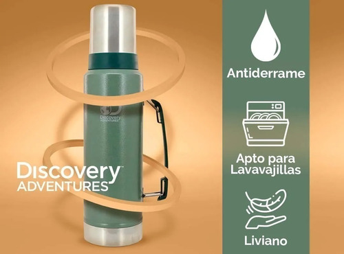 Imagen 2 de 6 de Termo Matero Discovery 1,3 Lts Acero Inoxidable Pico Cebador