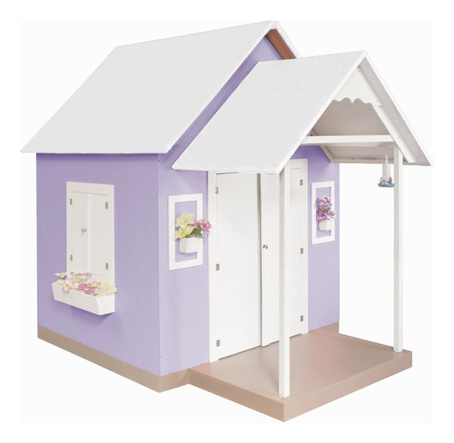 Casinha De Brinquedo Telhado Branco/lilás - Criança Feliz