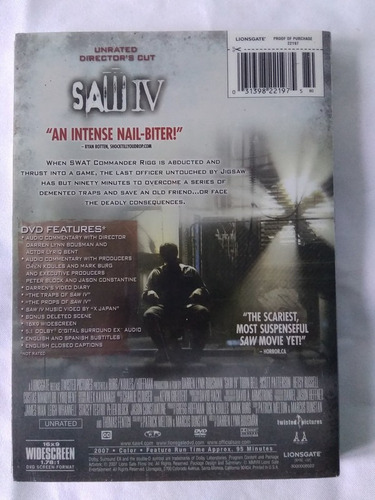 Imagen 3 de 3 de Dvd Saw Iv Versión Director Región 1 Leer Descrip.