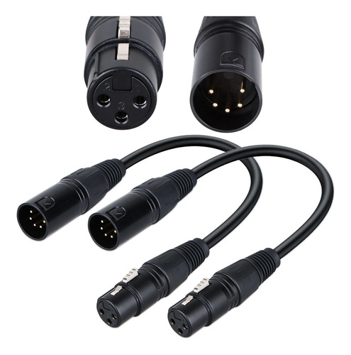 Hosongin Cable Adaptador Xlr 5 Pin Dama 3 Dmx Para 12 1