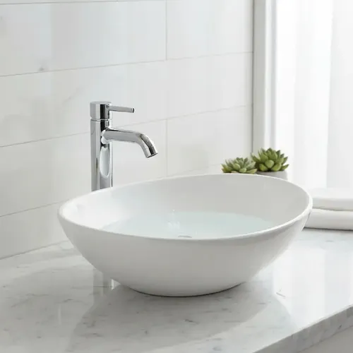 Cuba Louça Branca Oval Para Banheiro 41.5x34 Branco