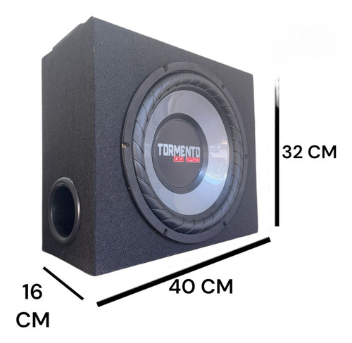 Caixa Som Automotivo Tormento Slim 400w Rms Driver Subwoofer