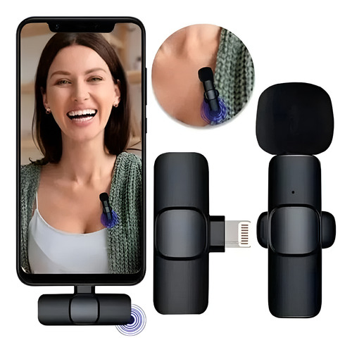 Microfone Sem Fio Lapela Profissional Iphone Gravação Live