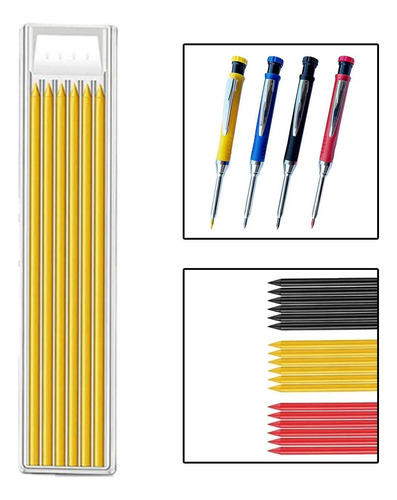 2 X 6x Carpenter Pencil Refills, Substituição De Amarelo