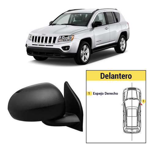 Espejo Derecho Electrico C/ Defroster Jeep Compass 2007/2015